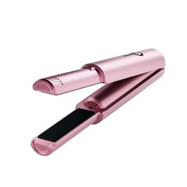 Gamma+ X-Hybrid kabelloses Glätteisen für Reisen | 2-in-1 Mini-Haarglätter | für lockiges und glattes Haar | Aufladen mit USB Typ-C | 3 Temperaturen | kompaktes Design | tragbar (Gold Rose)