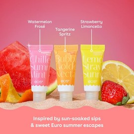 eos Mini bálsamo hidratante de edición limitada 24H, Amalfi Sunset - Tratamiento labial hidratante, hidratante para labios secos, tamaño de viaje, manteca de karité, libre de crueldad, 0.169 onzas líquidas, paquete de 3