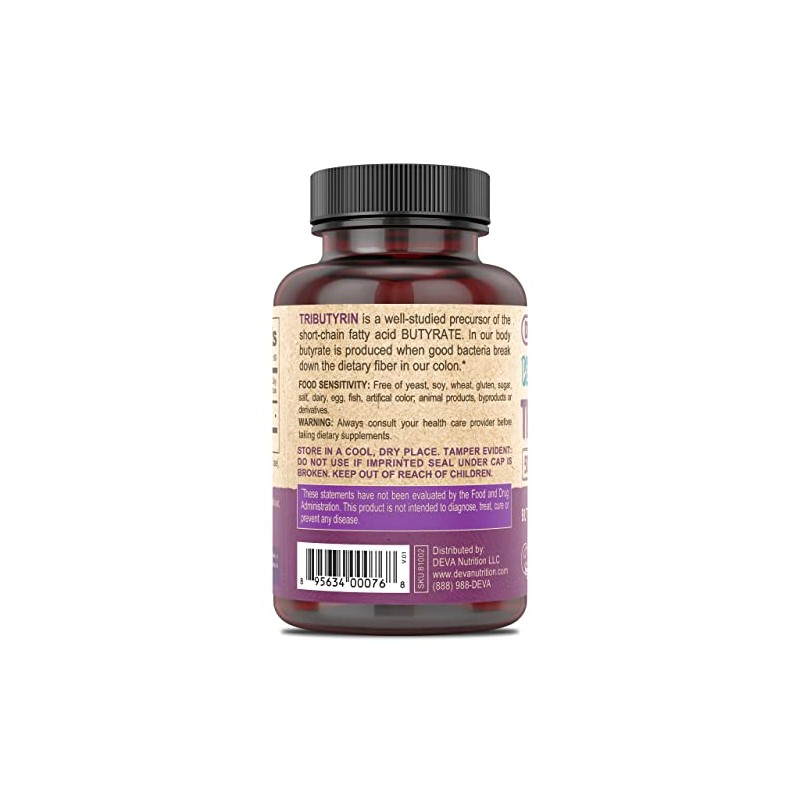 DEVA- “Suplemento Vegano de Tributirina Precursor de Butirato, Soporte de