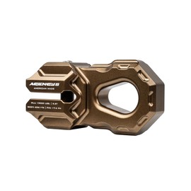 Agency 6 Billet Winch Shackle - Lightweight Aluminum Winch Attachment for Synthetic Line - 19,000 Pound Load Limit - Made in The USA with US Certified Materials - Bronze