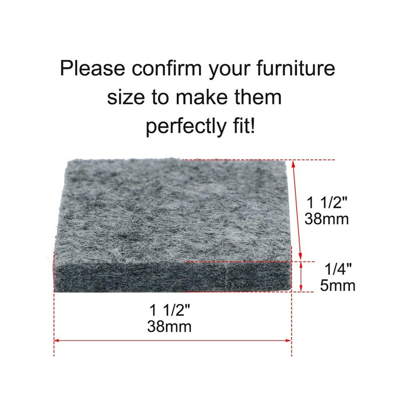 uxcell 50pcs Furniture Pads Square 1 1/2" Self-Stick Non-Slip Anti-Scratch