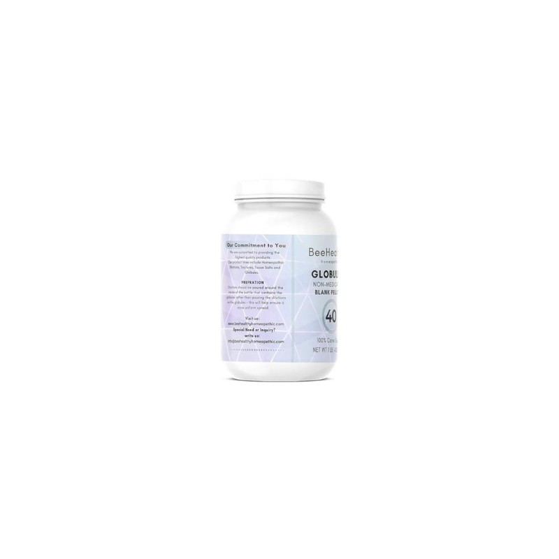 HGB BeeHealthy Homeopathic Blank Pellets/Globules #40-1LB jar 100% Pure Cane