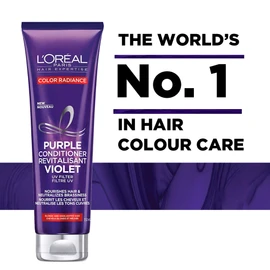 L’Oréal Paris Color Radiance Purple Conditioner, Purple Conditioner For Bleached & Blonde Hair, With UV Filters To Neutralize Brassiness, 150 ml