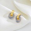 FASHGOOD Chunky Gold Earrings for Women,14K Gold Plated Knot Geometric