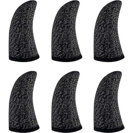 Yubisaku Wilderness Action PUBG Mobile Smartphone Game, 6 Piece Finger Sack, Ultra Thin Silver Fiber, Ultra Sensitive, Fingerprint & Static Resistant, Breathable, Stretchable, Washable, Improved