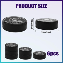 BOXOB Pack of 6 Ice Hockey Pucks, Diameter 7.5 cm Thickness 2.5 cm Hockey Puck Foam Soft Rubber-Free Ice Pucks Hockey Accessories for Indoor Exercises and Classic Training (Black)