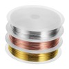LALAFINA 3rolls Jewelry Wire Copper Beading String Each Silver Gold