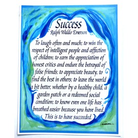 Success 8x11 Ralph Waldo Emerson poster - Heartful Art by Raphaella Vaisseau