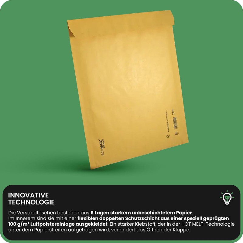 Netuno Pack of 10 Air Padded Envelopes Brown D/14 200
