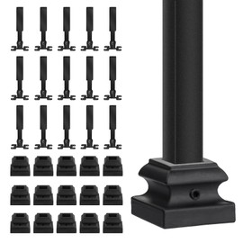 Angle Adjustable Connectors,Baluster Swivel Connectors with Screw for Installation of 1/3" Square Balusters balusters for Staircase Interior (15 Connectors 15 Flat Shoes)