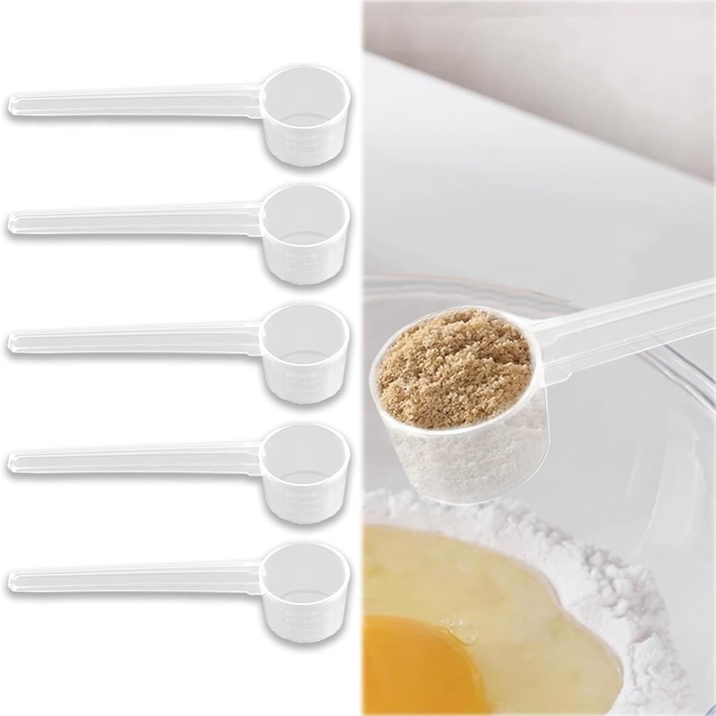 Reusable Plastic Measuring Spoons, 6 PCS, 5g, Transparent, Durable Kitchen