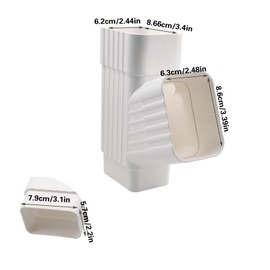Downspout Y Shape Connector, White PVC Gutter Downspout Extensions for Rainwater Drainage, Y-Shaped Tee Diverter, Fits 2 x 3 Inch Drain Pipe