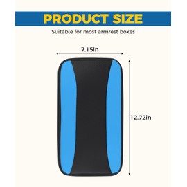 iolory Car Console Cover,Auto Center Console Pad,Anti-Scratch Car Armrest Cover,Automotive Armrest Seat Box Cover Protector,Automotive Interior Accessories,Suitable for Most Car,SUV,Truck (Blue)
