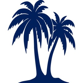 Transparent Decal Stickers of Palm Trees 3 (Navy Blue) Premium Waterproof Vinyl Decal Stickers for Laptop Phone Accessory Helmet Car Window Mug Tuber Cup Door Wall Decoration ANDauto022915AB