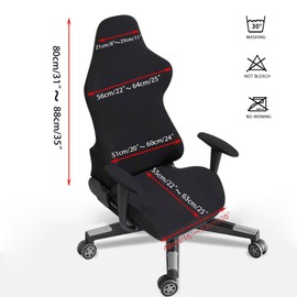 Gaming Chair Cover, Gaming Chair Covers, Pack of 4, Gaming Chair Covers with Armrests/Chair Back Cover/Office Chair Cover, Stretchable, Removable, Washable for Computer Chair, Gaming Chair, No Chair -