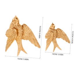 ORFOFE 2pcs Retro Swallow Wall Hanging Decor Unique Resin Home Ornament for Living Bedroom Office and Garden Craftsmanship for Indoor Outdoor Use