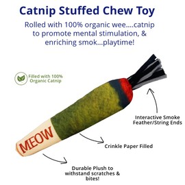Doobie Catnip Toys for Cats - Soft, Bite-Resistant Cat Chew Toys with Long Shape for Kicking and Stress Relief