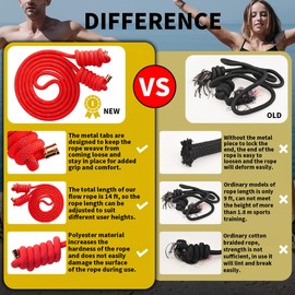 veimia Flow Rope for Fitness High Performance Double Woven Workout Rope Adjustable Flow Jump Rope for Men Women Training Indoor Outdoor Cardio Exercise Rope for beginner