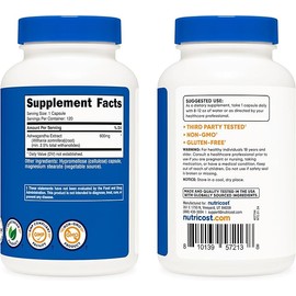 Nutricost Ashwagandha Herbal Supplement 600mg, 120 Capsules - Vegetarian, Non-GMO, Gluten Free, Ashwagandha Root