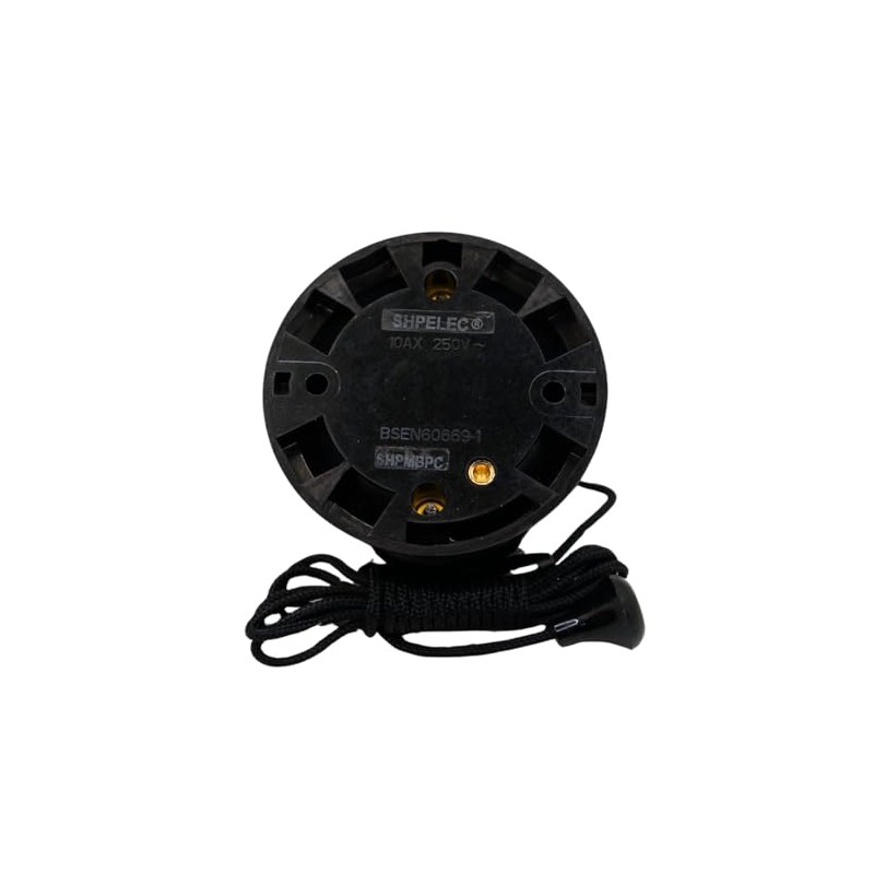 SHPELEC® Deep Black 10A 2-Way Pull Cord Switch - Stylish