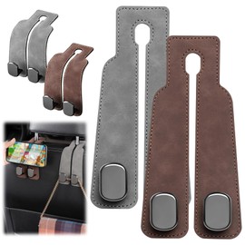 OneNine Car Seat Back Double Hooks, 2 Pcs Car Seat Headrest Hooks, Double Headrest Hooks Purse Holder & Mobile Phone Holder, Car Hanger Storage, Car Seat Back Organizer for Bags, Purses, Handbags