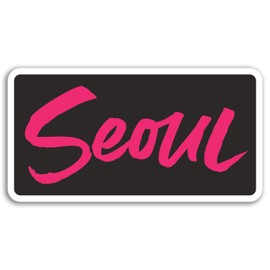 2 x 10cm Pink Seoul Vinyl Stickers - South Korea Sticker Laptop Luggage #17768 (10cm Wide)