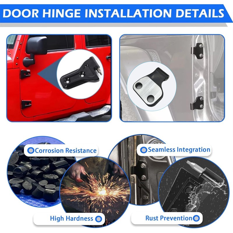 for Jeep Door Hinges Wrangler JL Inside and Outside 4