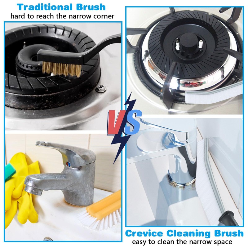 EDATOFLY Pack of 3 Gap Cleaning Brush, Hard Bristle Corner