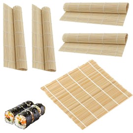 5PCS Bamboo Sushi Making Kit – Complete Sushi Rolling Mat Set – – Ideal Sushi Making Supplies for Beginners