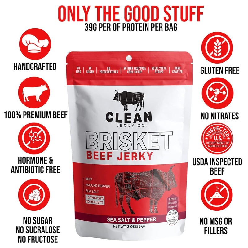 Clean Jerky Co. Old Fashioned Dry Zero Sugar Beef Jerky