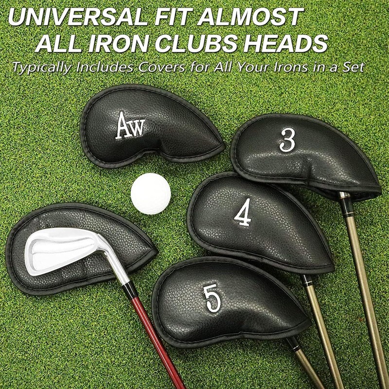 KFYIOE Golf Iron Head Covers (12-Pack) Synthetic Leather Waterproof Club