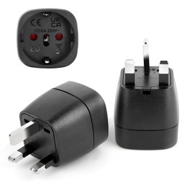JOPHEK English Plug Adapter, 2 Piece English Plug French Adapter, France to UK Travel Adapter G, Travel Adapter for Ireland, England