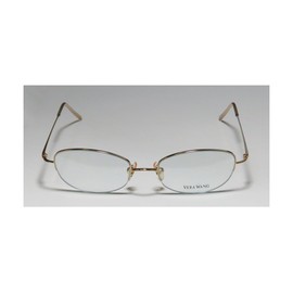 Vera Wang V27 For Ladies/Young Women/Girls Designer Half-rim Demo Lens Durable Original Case Eyeglasses/Eyewear (47-17-133, Gold)