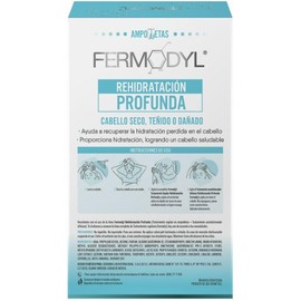 FERMODYL - Rehidratación Profunda. Con ácido láctico y vitamina E. Tratamiento capilar de 6 ampolletas de 10ml