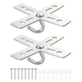 PATIKIL Ceiling Hook Kit, 2 Set Cross Design Metal Plate Mount Hanger Holder Ceiling Fan Light Fixture for Hanging Light Chandelier
