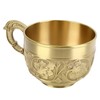 Brass Tea Cup Exquisite Embossed Patterns Retro European Small Coffee