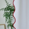 youngseahome White Fabric with Red Scalloped Border Shower Curtain,Boho Chic