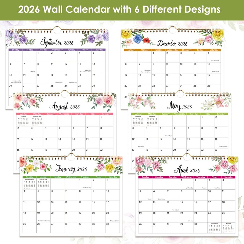 2026 Wall Calendar - 2026 Calendar, 18 Month Calendar Runs