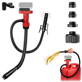 YNDZ 5GPM Cordless Fuel Transfer Pump Compatible with Milwaukee M18 Adapter, Auto Shut-Off Sensor, Leak-Proof Electric Gas Diesel Pump for Car Truck Boat ATV RV, with 5 Snap Clips