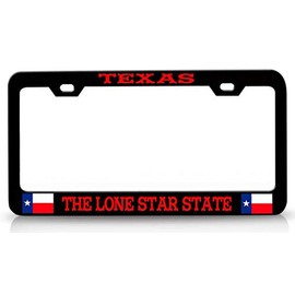 Custom Brother - Texas The Lone Star State Texas Metal Car SUV Truck License Plate Frame Bl p61