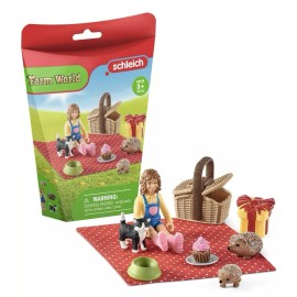 Schleich Farm World, Farm Animal Toys for Kids, Birthday Picnic Playset with Baby Anim...