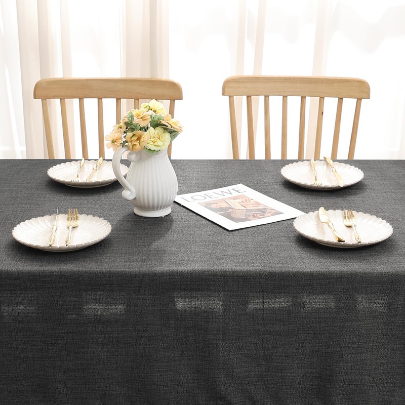 smiry Linen Table Cloth Square 140x140 cm Wipe Clean Tablecloth
