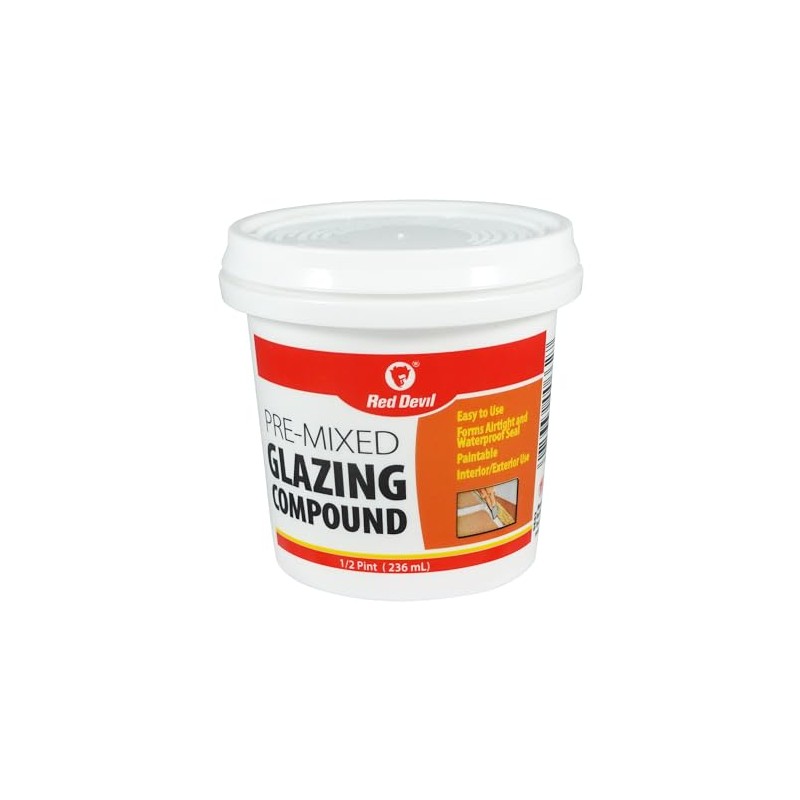 Red Devil 0662 Pre-Mixed Glazing Compound, 1/2 Pint