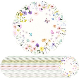 Spring Placemats Disposable 50 Pack - Watercolor Table Mats for Easter