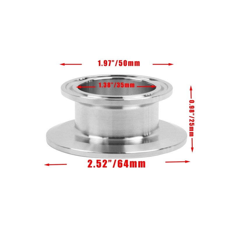 Crapyt 2" Tri Clamp Ferrules, 304 Stainless Steel Sanitary Fitting