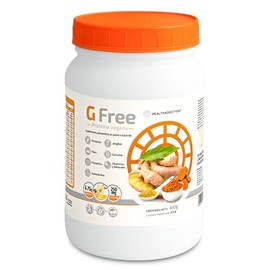 HEALTHADDICTION - G Free Protena Vegana Digestiva con Crcuma, Jengibre y Glutamina  Sin Lcteos ni Gluten  Suplemento Alimenticio Natural 430 g Sabor  