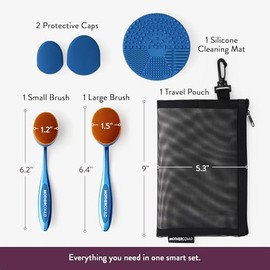 Mothercould Premium Sunscreen Brush Set Kids & Baby Sunblock Applicator with Metal Handles, Travel Bag, 2 Brushes, 2 Caps, & Cleaning Mat Mess-Free Su