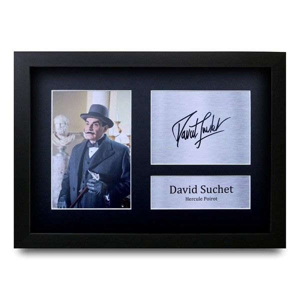 HWC Trading David Suchet A4 Framed Signed Printed Autographs Picture