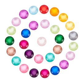 arricraft 136 Pcs 12mm Cat Eye Resin Cabochons, Flatback Dome Cabochons, Mosaic Tile for Photo Pendant Making Jewelry, 17 Mixed Color