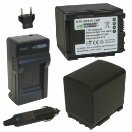 Wasabi Power Battery (2-Pack) and Charger for Canon BP-819